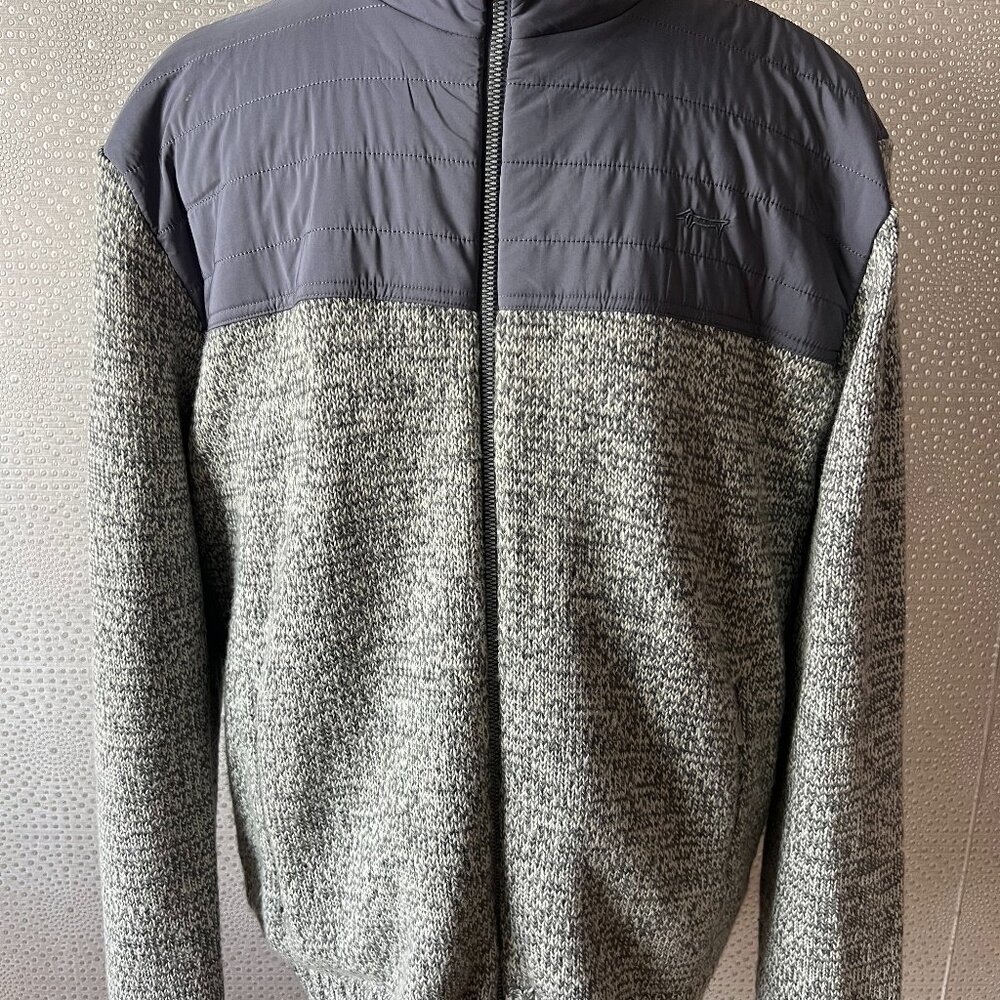 Louis Castel Men's Gray & Blue Long Sleeve Full Zip Knitted Jacket Size 110